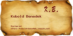 Kobold Benedek névjegykártya