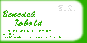 benedek kobold business card